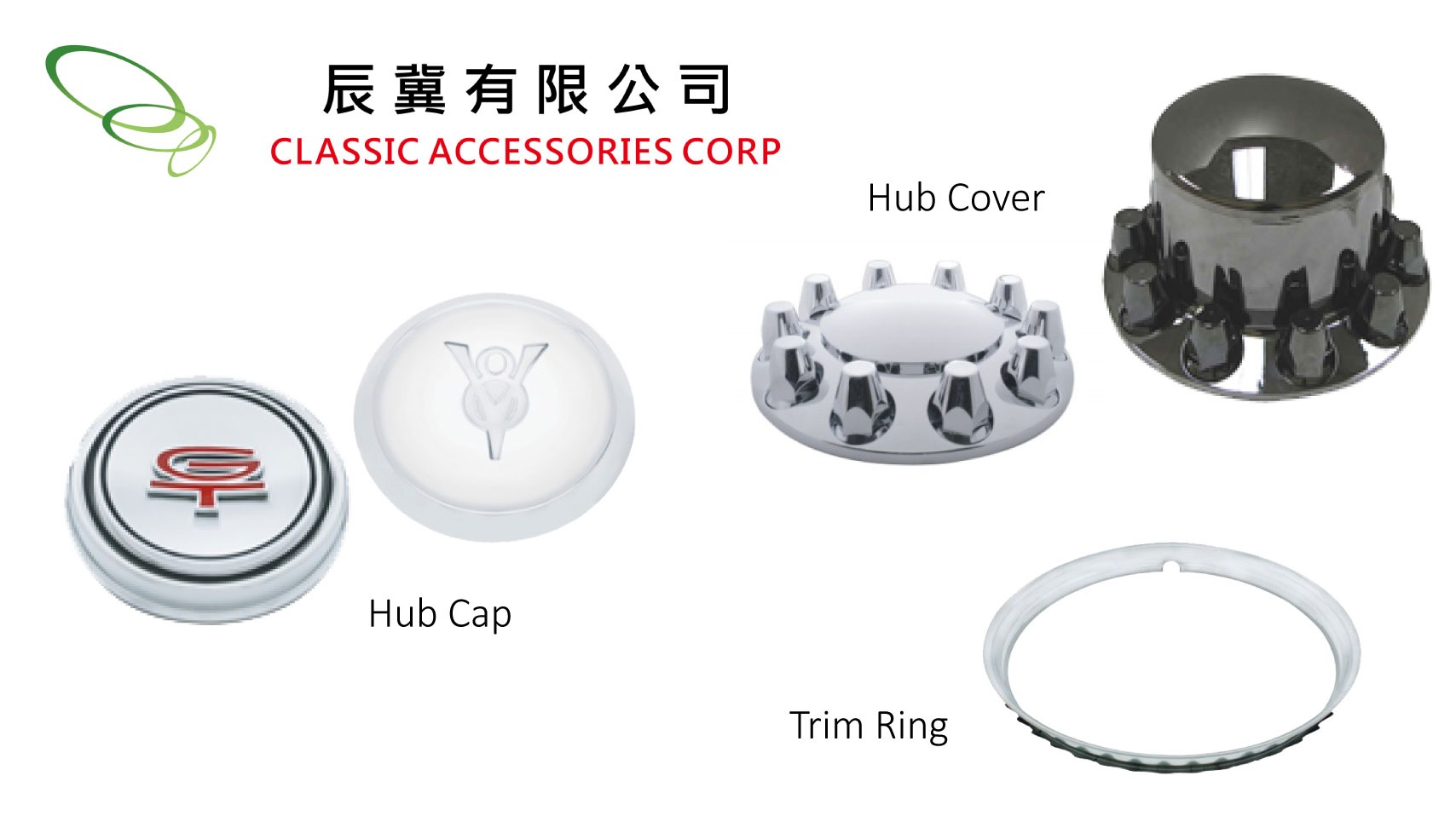 Hub Cap, Hub Cover, Trim Ring for Wheels / Tires Parts made by CLASSIC ACCESSORIES CORP.　辰冀有限公司 – MatchSupplier.com